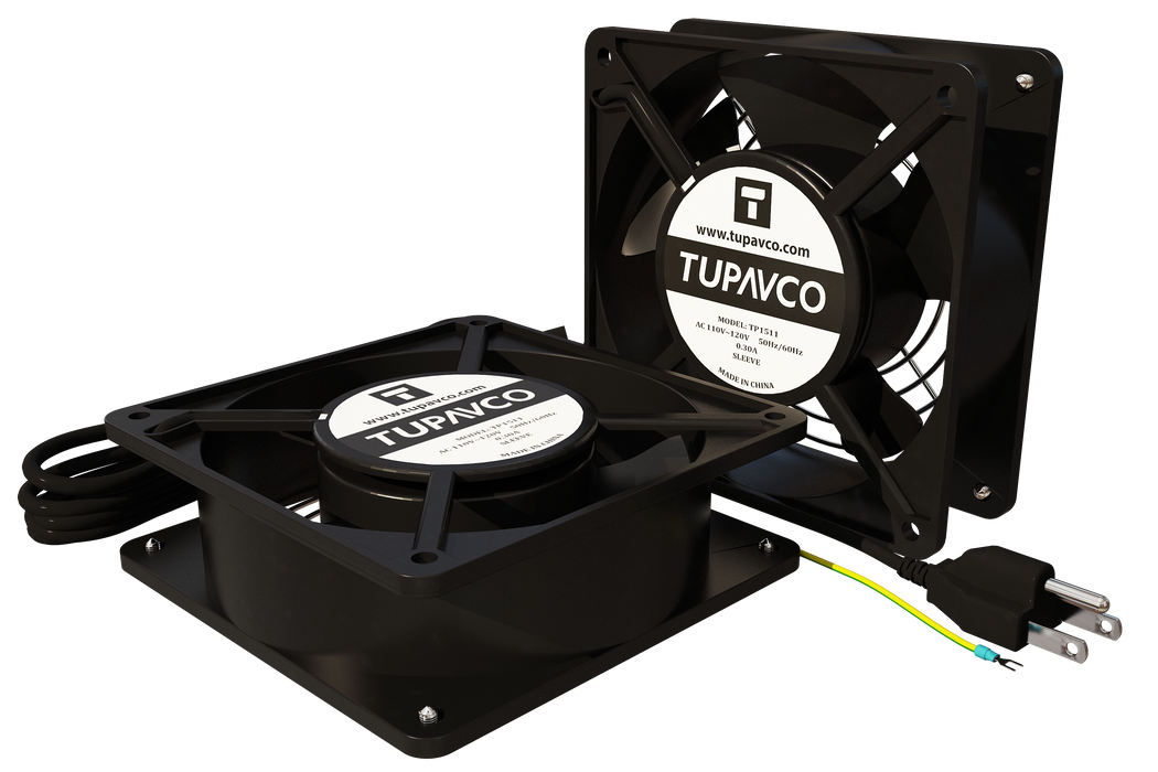 Network Cabinet Fan Pair for Server Rack Cooling 120mm 4in Steel Frame Ventilation 110V AC