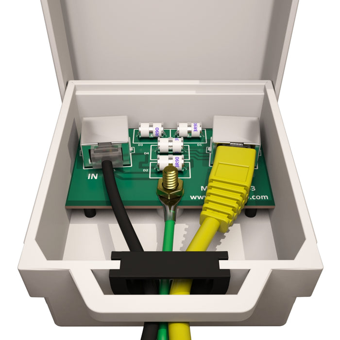 Outdoor Ethernet Thunder Lightning Surge Protector for PoE+ Gigabit 1000Mbs - LAN Network