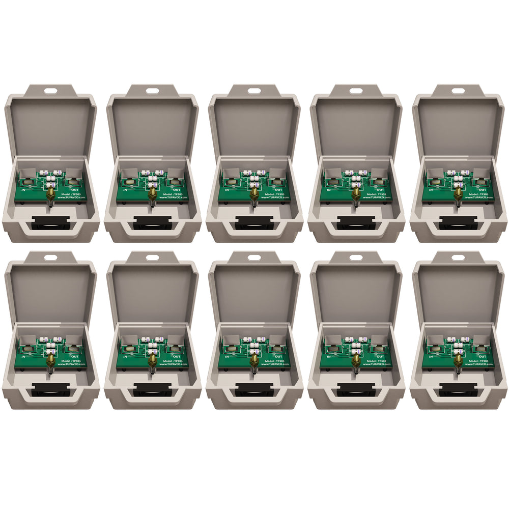 Outdoor Ethernet Thunder Lightning Surge Protector for PoE+ Gigabit 1000Mbs (10 Pack)