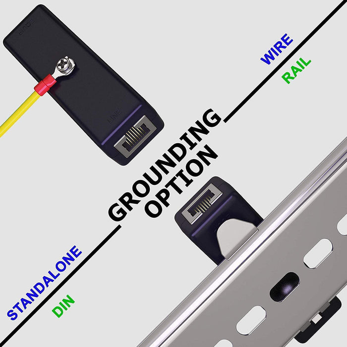 Ethernet Surge Protector (10 pack) - PoE+ - Gigabit - (with DIN Rail Mount Option)