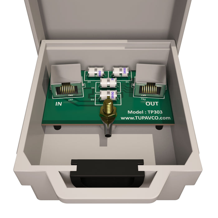 Outdoor Ethernet Thunder Lightning Surge Protector for PoE+ Gigabit 1000Mbs - LAN Network