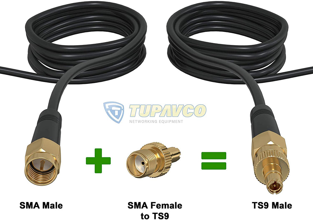 SMA Female to TS9 Adapter (Pack of 2) - Tupavco TP1608