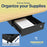 Under Desk Sliding Pull Out Drawer - Key Lock Storage with Padded Extra Shelf Compartment