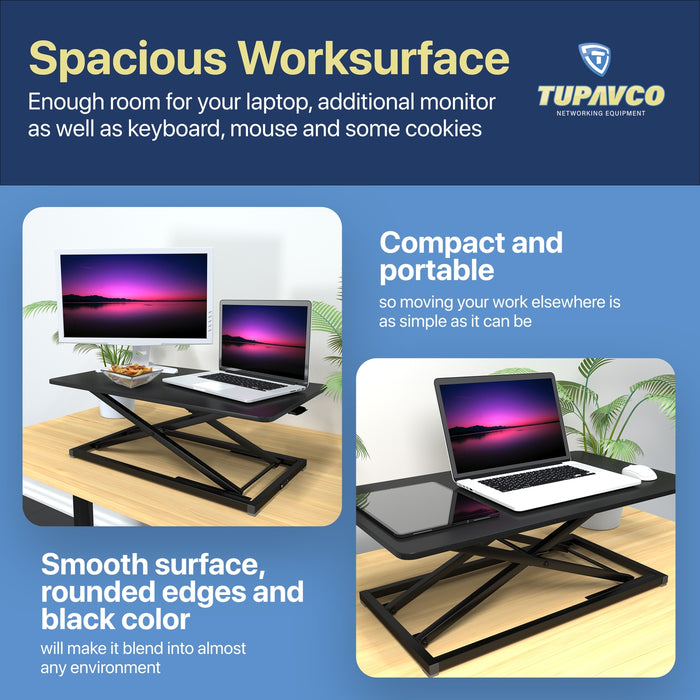 Standing Desk Converter - Tabletop Riser 31"x17" - Laptop/Monitor/Workspace Rising Platform