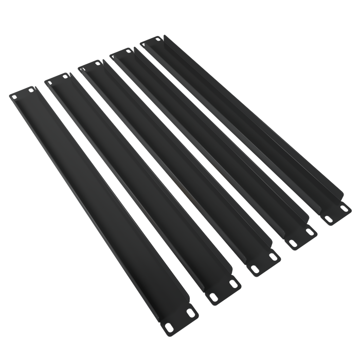 1U Blank Panel (5 Pack) - Metal Spacer 19" Filler for Server Rack Cabinet Enclosure - Black Durable Steel