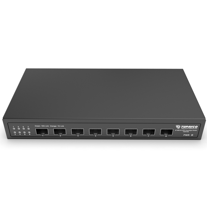 10GB SFP+ Switch (8 Port - Unmmanaged) - 10 Gigabit Ethernet at 8 Small Form-Factor Pluggable Slot for Fiber Optic (Optical Cable) Network or LAN (RJ45/CAT6+) Transceiver Devices