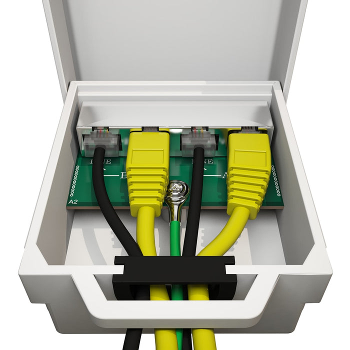 Tupavco TP323 Dual Outdoor Ethernet Surge Protector 2-Line GbE Gigabit PoE RJ45