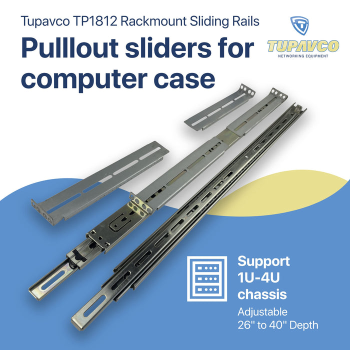 Rackmount Sliding Rails - Kit for 1U-4U Chassis (Adjustable 26