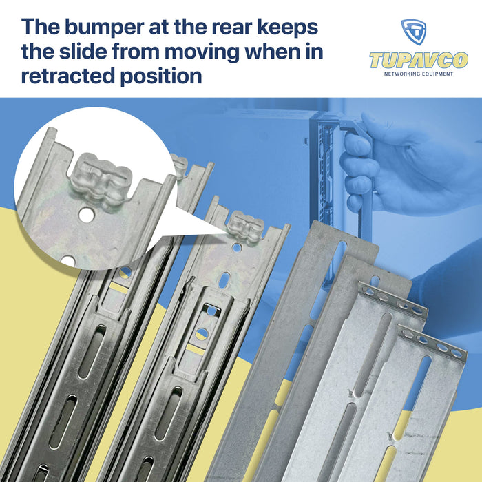 Rackmount Sliding Rails - Kit for 1U-4U Chassis (Adjustable 26" to 40" Depth) 2 or 4 Post Mount Sliders for Server Case - Tupavco TP1812