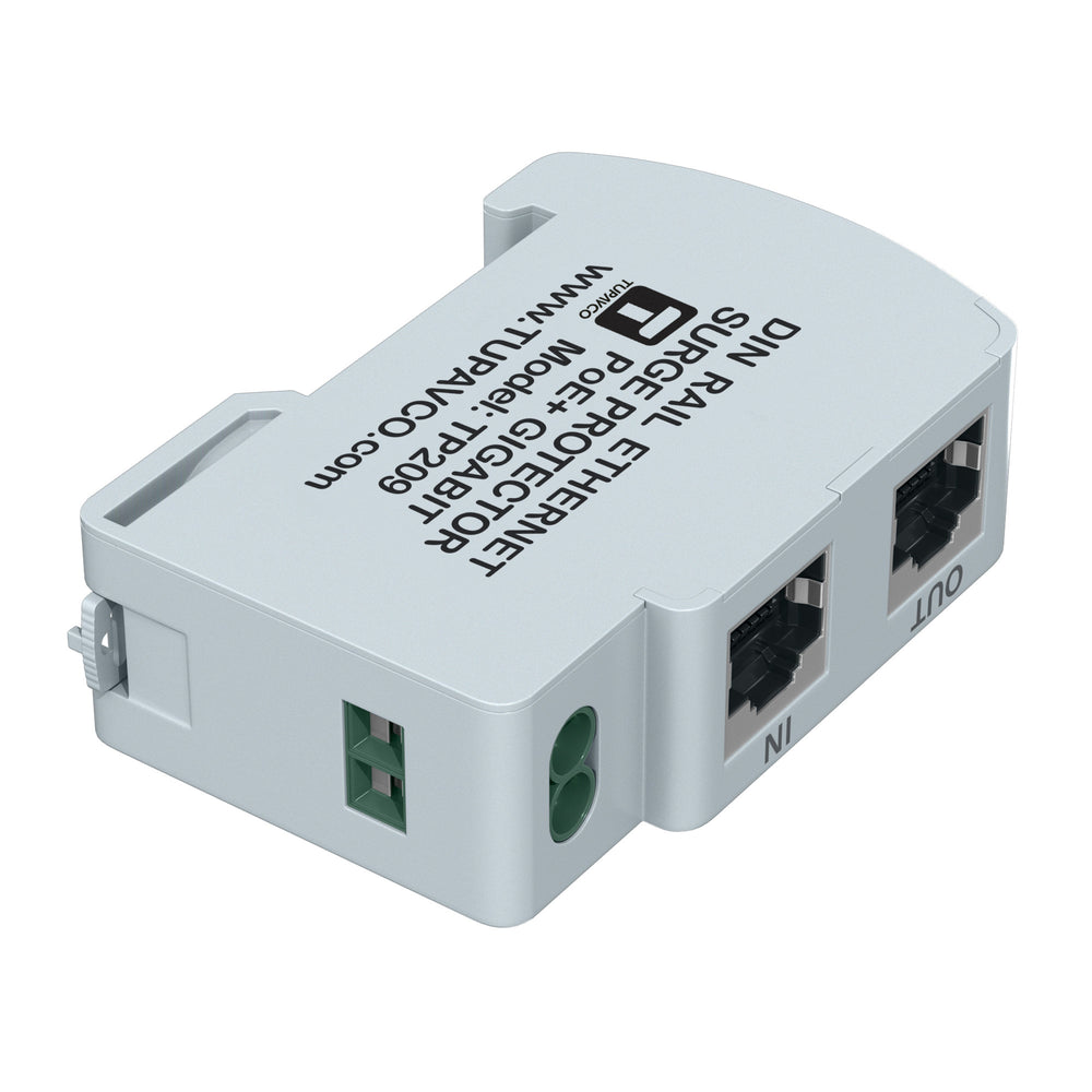Ethernet Surge Protector DIN Rail Mounted Gigabit - Compatible with PoE++ - Tupavco TP209