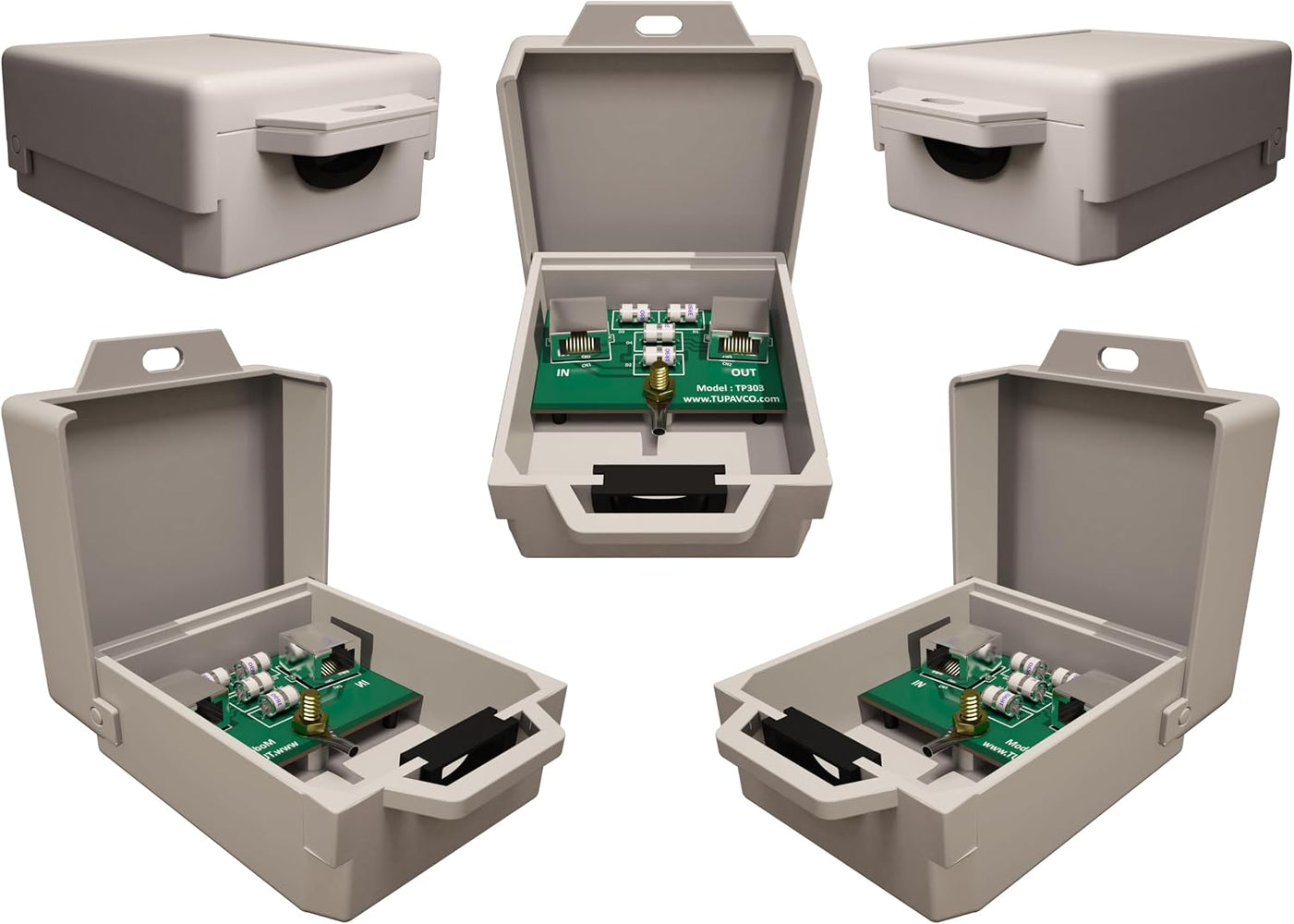 Outdoor Ethernet Surge Protector - Gigabit and PoE++ (5 Pack) - Tupavco TP303x5