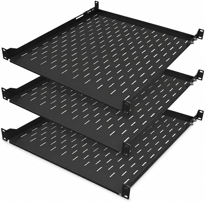 1U Server Rack Shelf (3 Pack) - 4 Post Mount Tray (450mm Depth) - TP1733