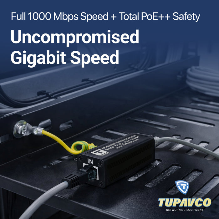 Ethernet Surge Protector - PoE++ Gigabit - Tupavco TP202