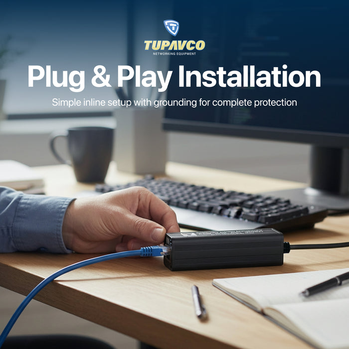 Ethernet Surge Protector - PoE++ Gigabit - Tupavco TP202