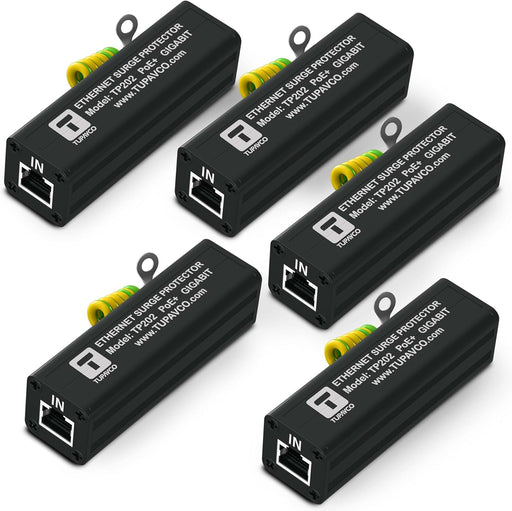 Ethernet Surge Protector (5 Pack) PoE++ Gigabit - Tupavco TP202x5