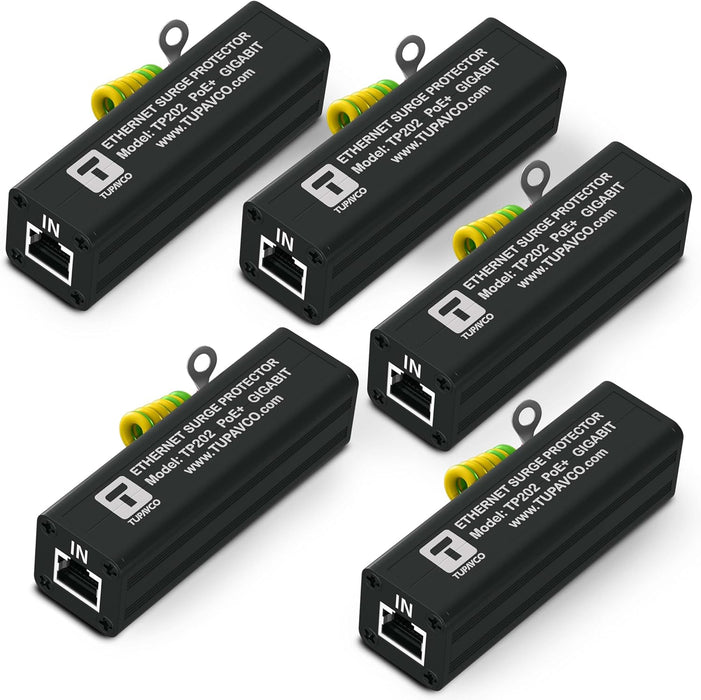 Ethernet Surge Protector (5 Pack) PoE++ Gigabit - Tupavco TP202x5