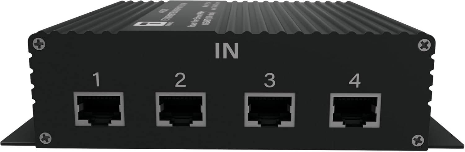 4 Port Gigabit Ethernet Surge Protector - Compatible with PoE++ Tupavco TP204