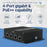 4 Port Gigabit Ethernet Surge Protector - Compatible with PoE++ Tupavco TP204