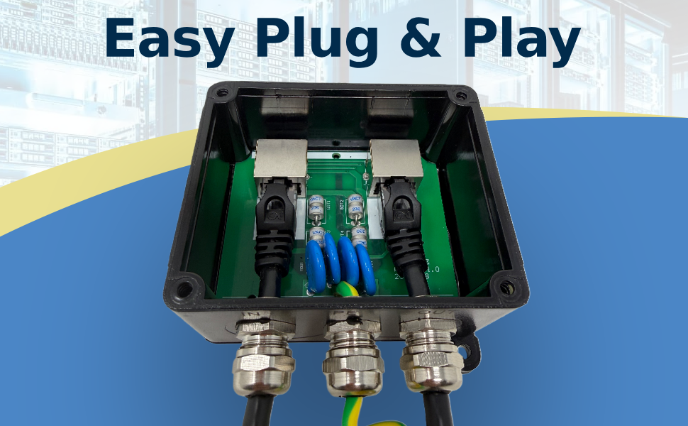 Outdoor Gigabit Ethernet Surge Protector - Waterproof and Compatible w ...