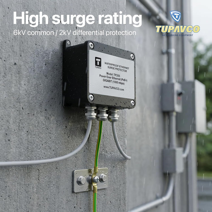 Outdoor Gigabit Ethernet Surge Protector - Waterproof and Compatible w ...