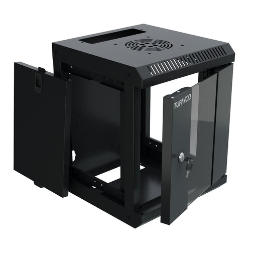10 inch Mini Network Rack Cabinet - 6U Vented w/Glass Door - 9 in Depth - Tupavco TP436