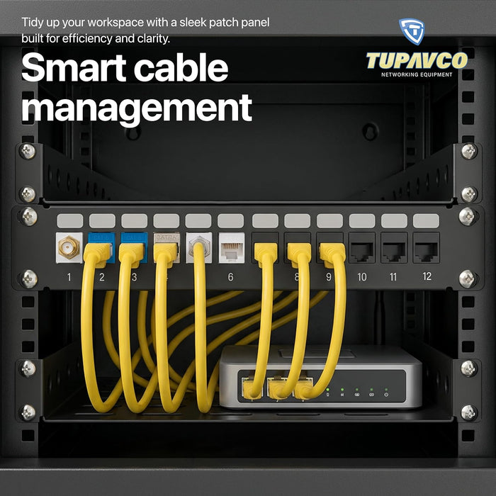 10" Patch Panel for Mini Network Rack (12 Port) - Tupavco TP410