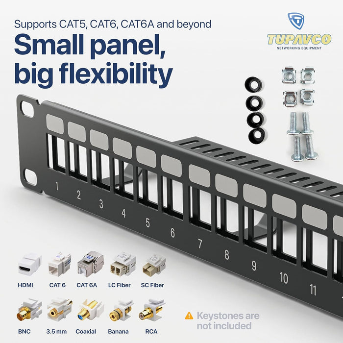 10" Patch Panel for Mini Network Rack (12 Port) - Tupavco TP410
