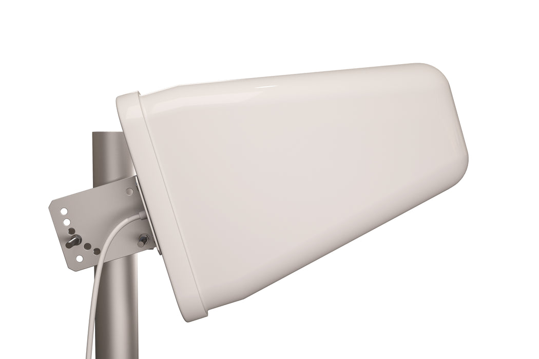 Yagi Wideband Directional Antenna side facing view with an angle. 