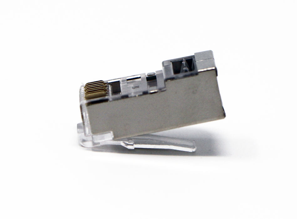 Shielded CAT6 RJ45 Crimp Connector (100 Pack Bag) 8P8C STP Ethernet Network Cable Plug