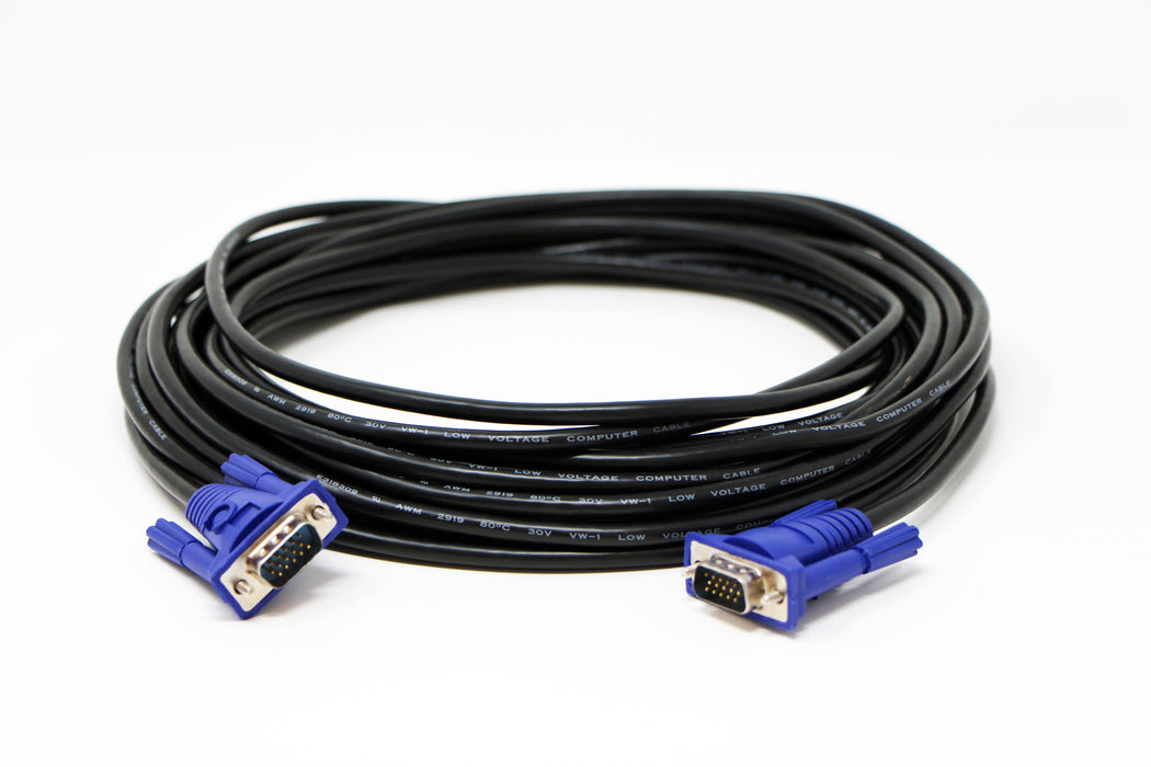 Tupavco TP119 - VGA Cable 50ft - Computer/Monitor/Projector/PC/TV Cord 15 Pin, 50 Feet Long Video Cord