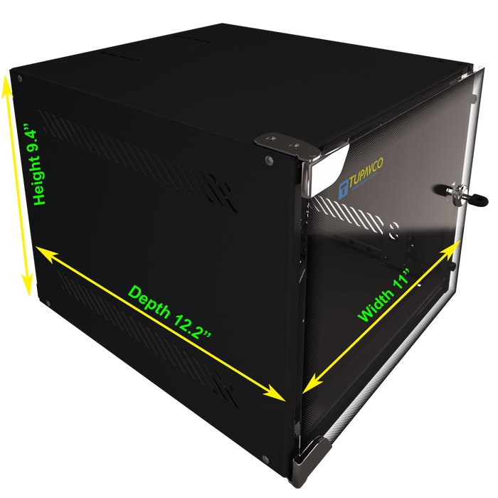 4U Portable 10" Network Cabinet Half-Rack SOHO Floor/Wall Mount Glass Door Secured Lock