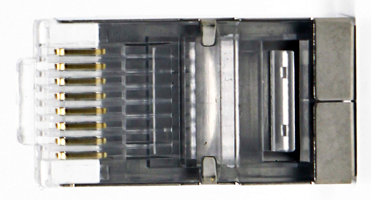 Shielded RJ45 CAT5 CAT5E Crimp Connector (100 Pack Bag) 8P8C STP Ethernet Network Cable Plug