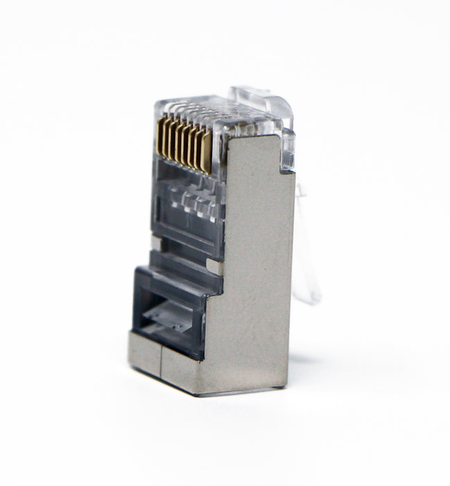 Shielded CAT6 RJ45 Crimp Connector (100 Pack Bag) 8P8C STP Ethernet Network Cable Plug