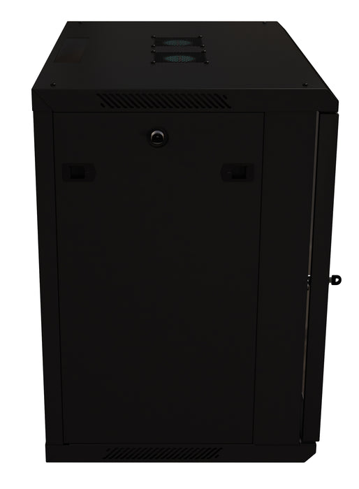 12U Server Rack Cabinet 19" - Vent Fans - Lockable Glass Door - Steel Frame - Lockable Removable Sides