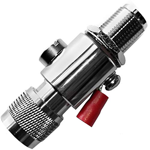 N-Male to N-Female RF Converter/Adapter with Coaxial Cable Lightning Surge Protection