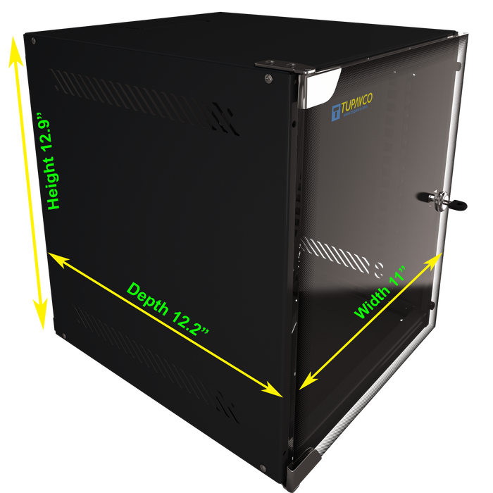 6U Portable 10" Network Cabinet Half-Rack SOHO Floor/Wall Mount Glass Door Secured Lock