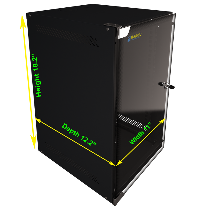 9U Portable 10" Network Cabinet Half-Rack SOHO Floor/Wall Mount Glass Door Secured Lock