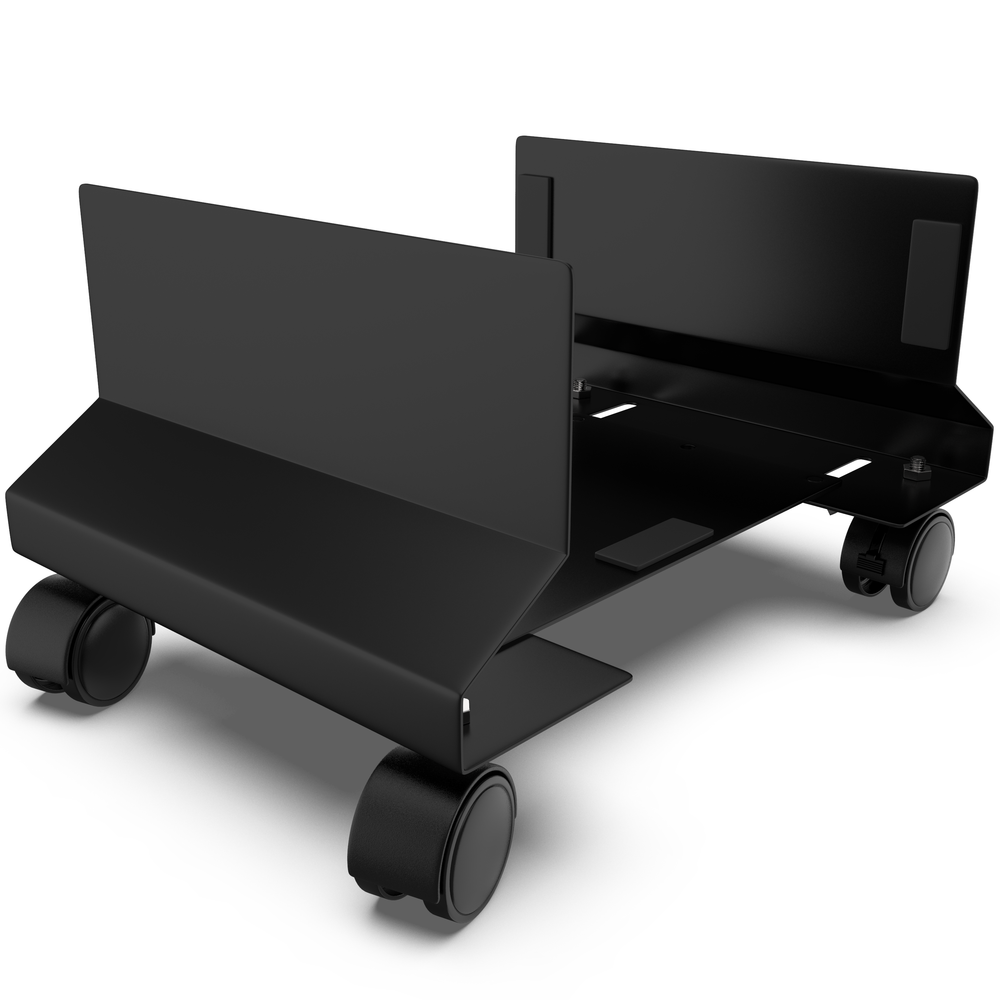 CPU Holder - Under Desk Floor Mobile Stand for Desktop Computer ATX Tower w/ Lockable Rolling Wheels