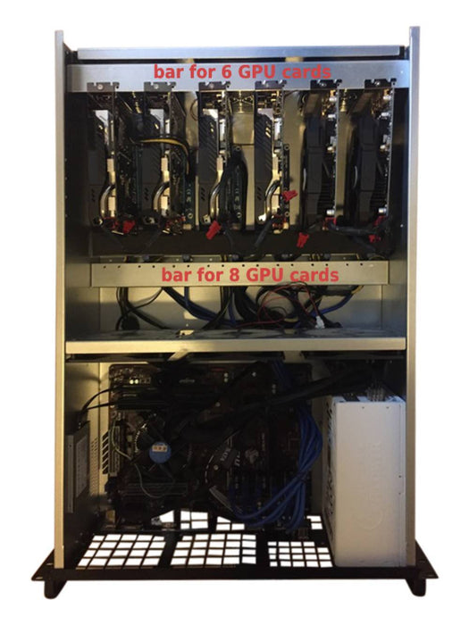 8 GPU Mining Rig Case - 4U Rack Mount Miner Server Chassis Frame (8 Graphic Card Slots)