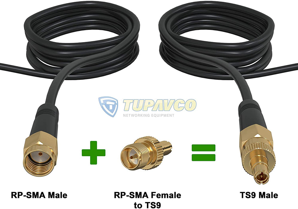 RP-SMA Female to TS9 Adapter (Pack of 2) - Tupavco TP1607