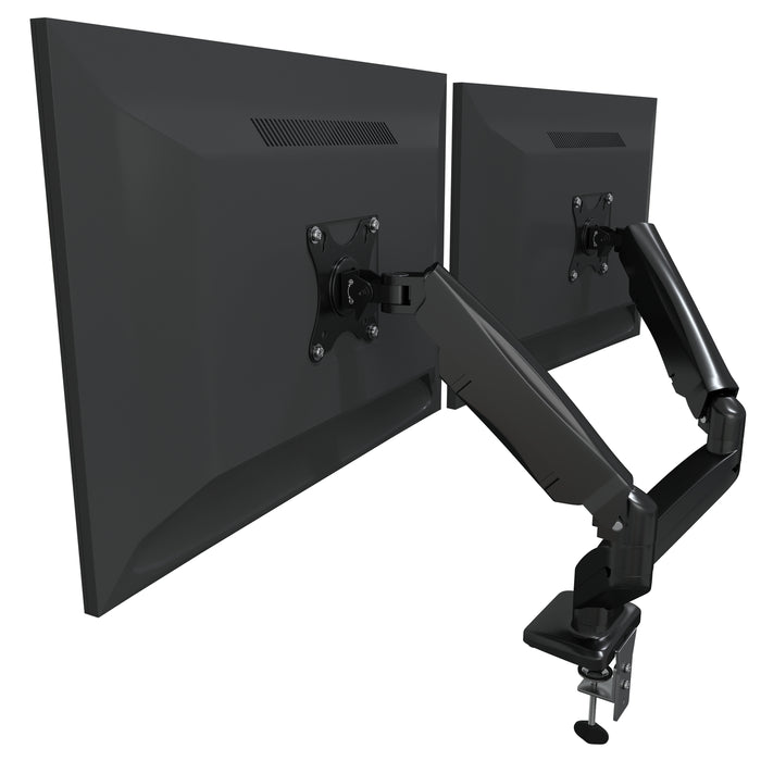 Dual Monitor Stand - Gas Spring Monitor Arm - Fully Adjustable Motion (Rotation/Tilt/Swivel)