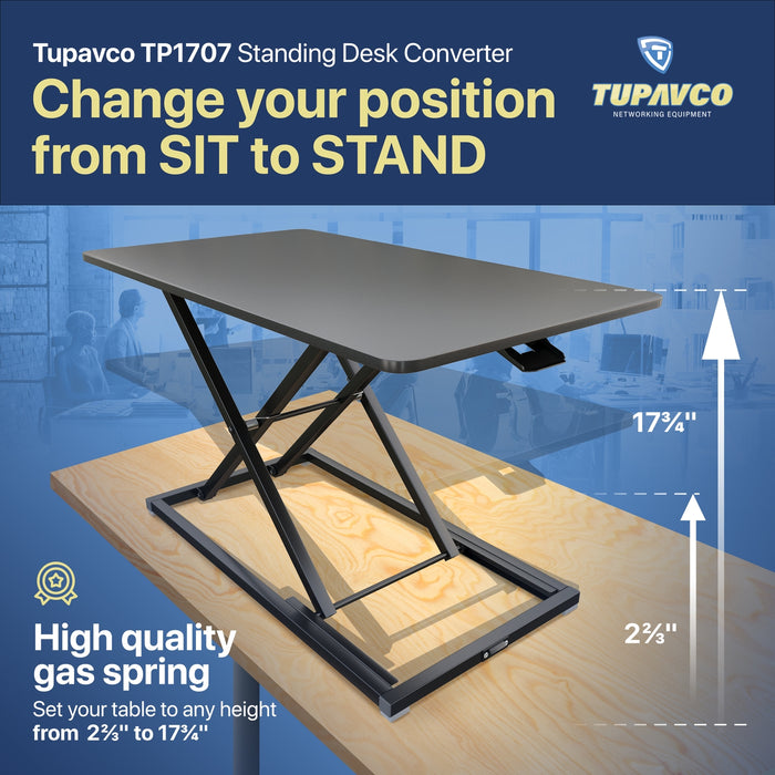 Standing Desk Converter - Tabletop Riser 31"x17" - Laptop/Monitor/Workspace Rising Platform