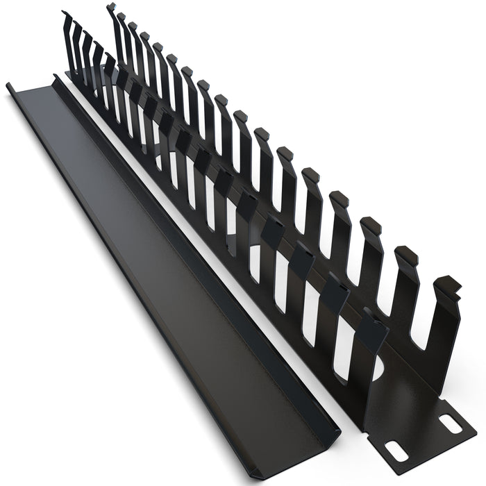 Cable Management Raceway (2 Pack) 16 Rings with Cover - 1U Wire Manager - TP1715