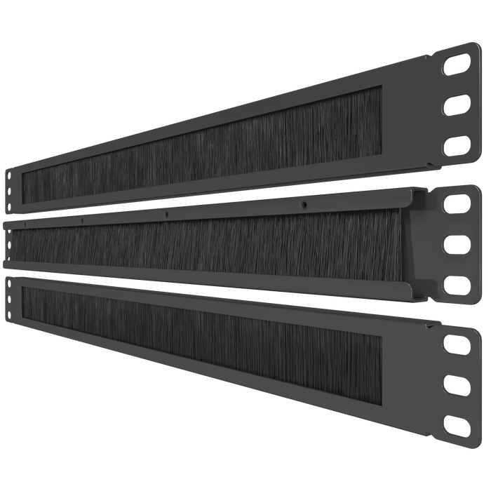1U Brush Panel (3 Pack) - 19 inch Rackmount Strip Cable Management Spacer for Network Server Rack Cabinet Enclosure