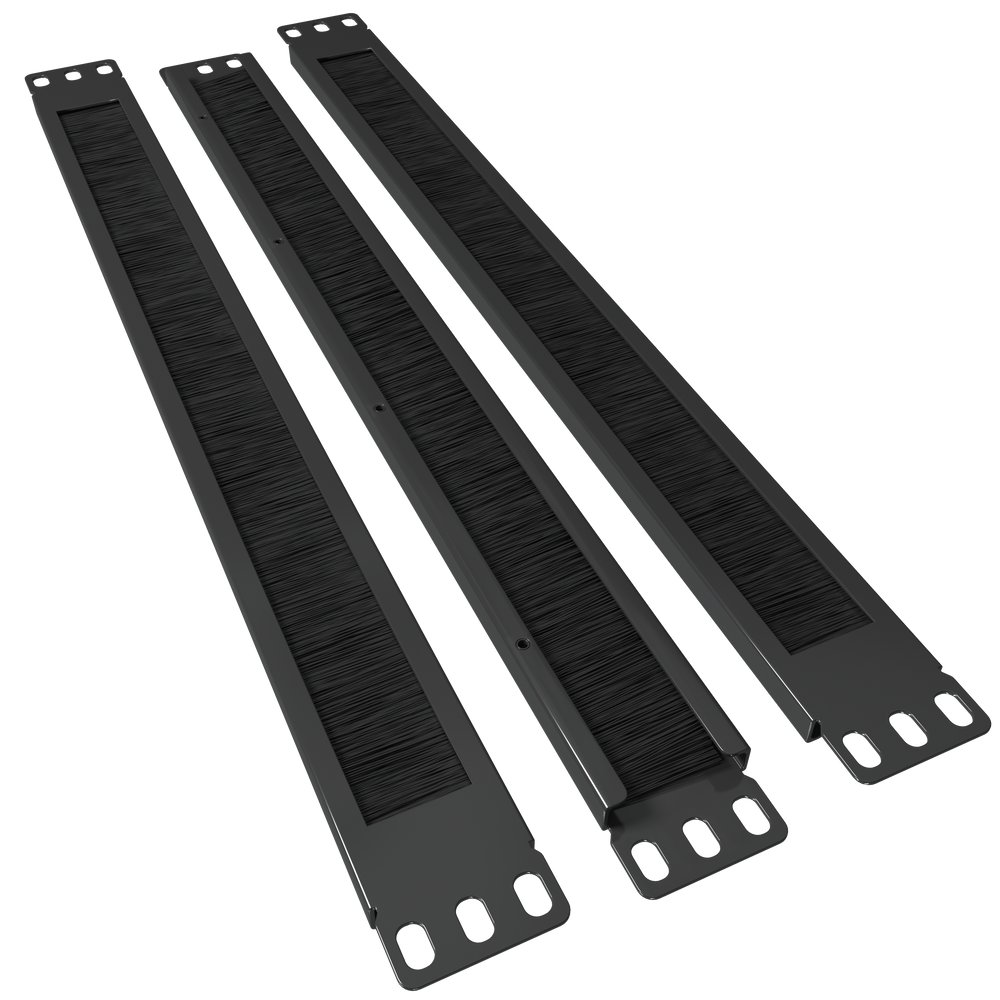 1U Brush Panel (3 Pack) - 19 inch Rackmount Strip Cable Management Spacer for Network Server Rack Cabinet Enclosure