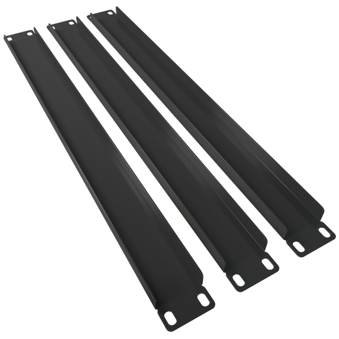 1U Blank Panel (3 Pack) - Metal Spacer 19" Filler for Server Rack Cabinet Enclosure - Black Durable Steel