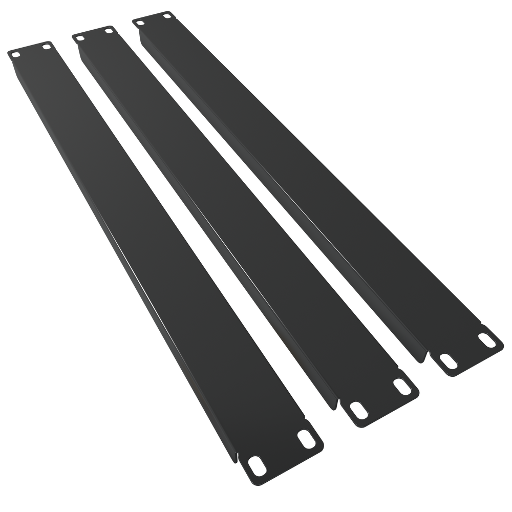 1U Blank Panel (3 Pack) - Metal Spacer 19" Filler for Server Rack Cabinet Enclosure - Black Durable Steel