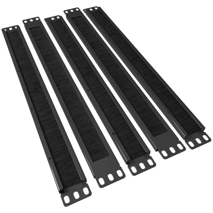 1U Brush Panel (5 Pack) - 19 inch Rackmount Strip Cable Management Spacer for Network Server Rack Cabinet Enclosure