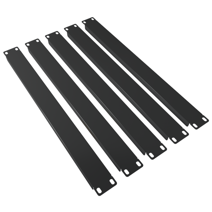 1U Blank Panel (5 Pack) - Metal Spacer 19" Filler for Server Rack Cabinet Enclosure - Black Durable Steel