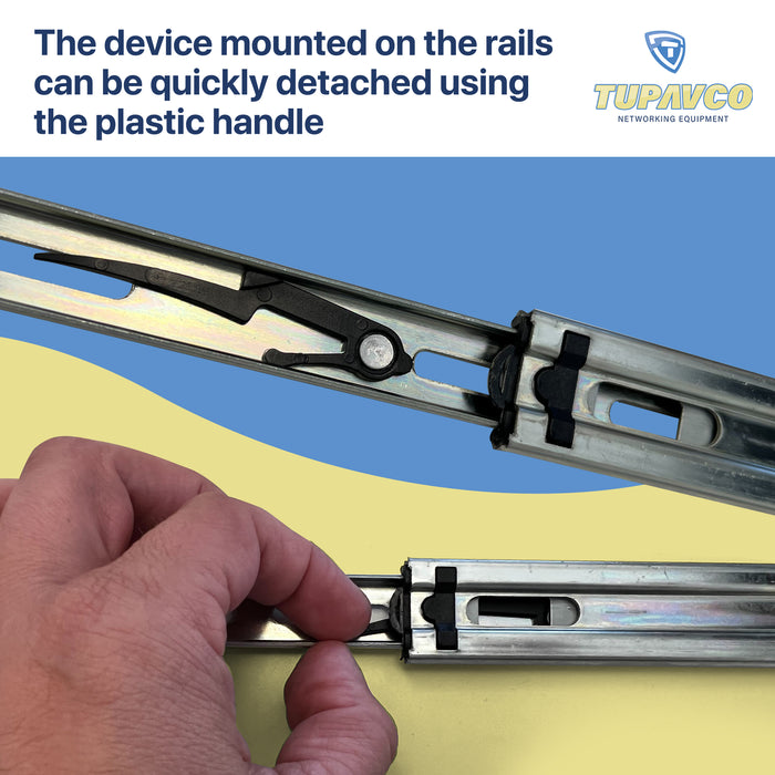 Rackmount Sliding Rails - Kit for 2U-8U Chassis (Adjustable 18" to 25" Depth) 2 or 4 Post Mount Sliders for Server Case - Tupavco TP1821